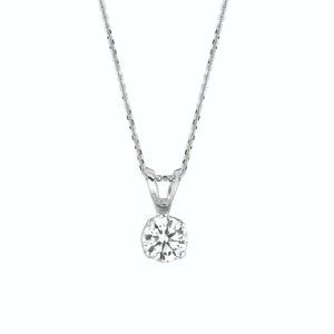 0.10 Carat Natural Diamond Solitaire Necklace 14K